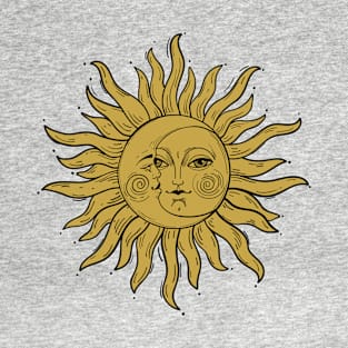 Sun and Moon Crescent Face T-Shirt